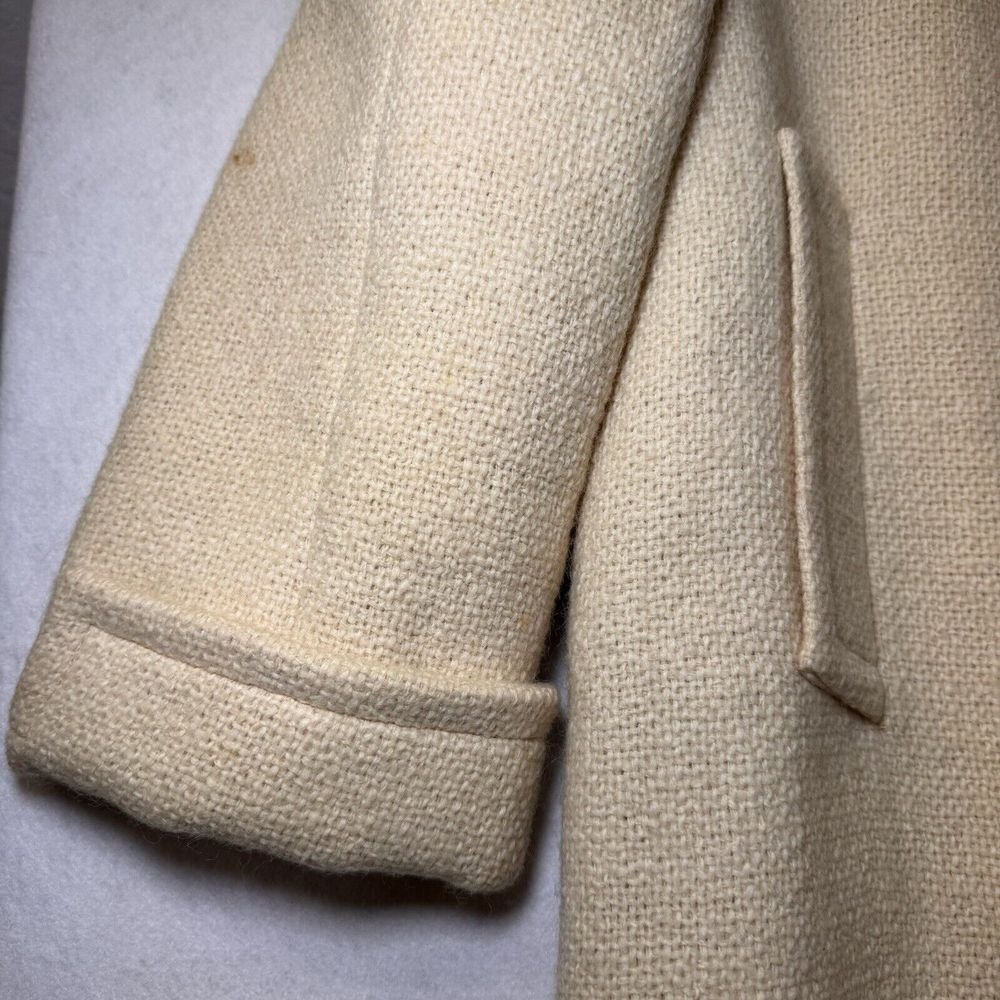 Vintage ILGWU 1960-70 Winter White Tweed Swing Coat Ladies 21" Bust 40" Length - Picture 15 of 16